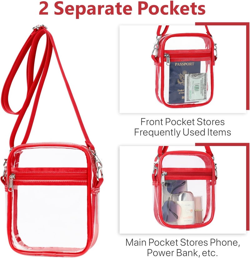 Packism Clear Bag for Stadium Events - Small Clear Purses for Women Crossbody Messenger Bag for Concerts Sporting Events - Image 3